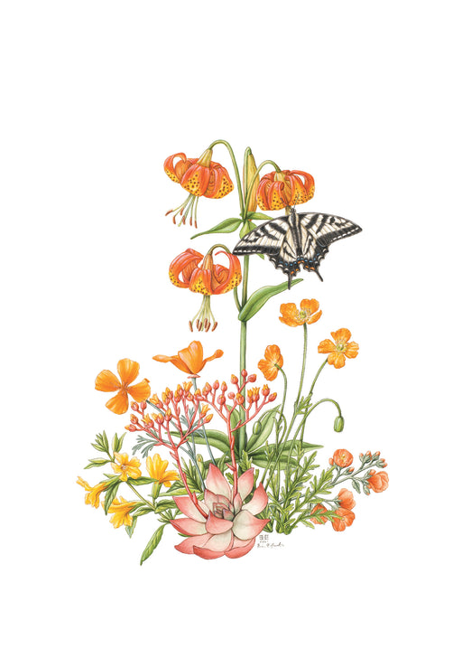Erin E. Hunter: Wildflowers in Orange Birthday Card_Front_Flat