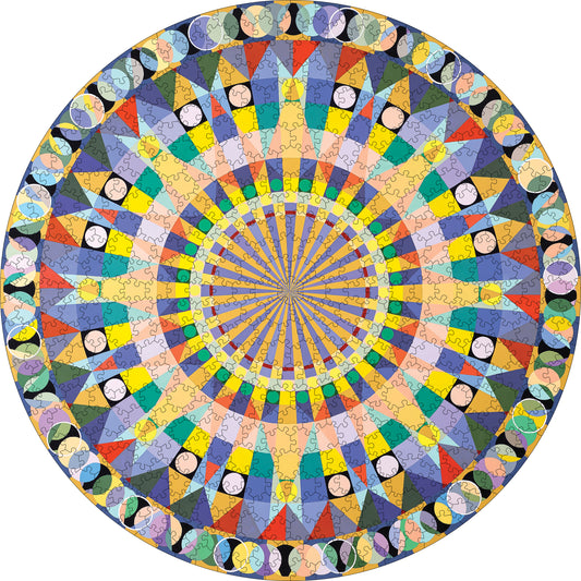 Susan Barnett: Mandala IV 500-Piece Circular Jigsaw Puzzle_Primary