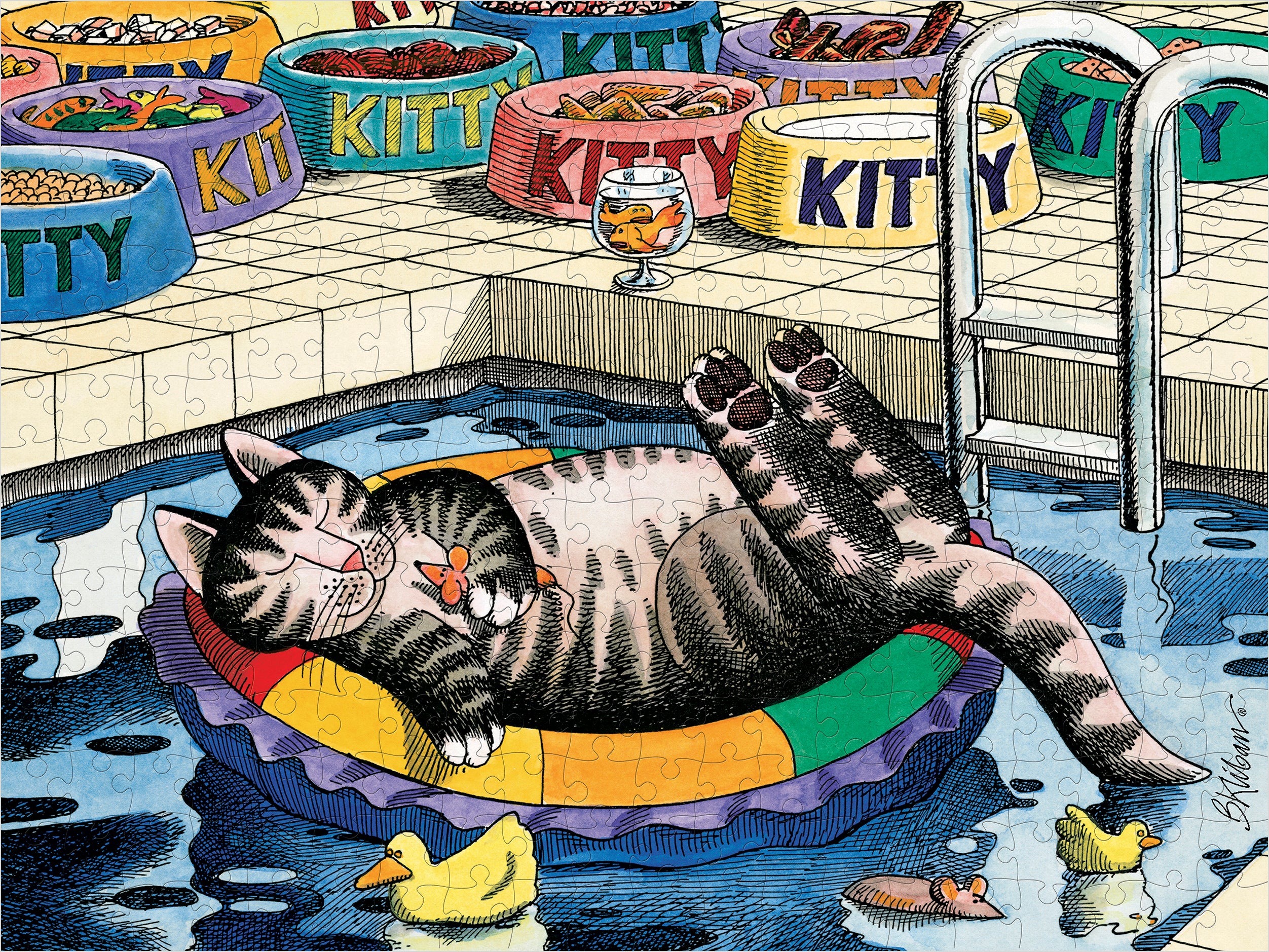 B. Kliban: PoolCat 300-piece Jigsaw Puzzle – Pomegranate