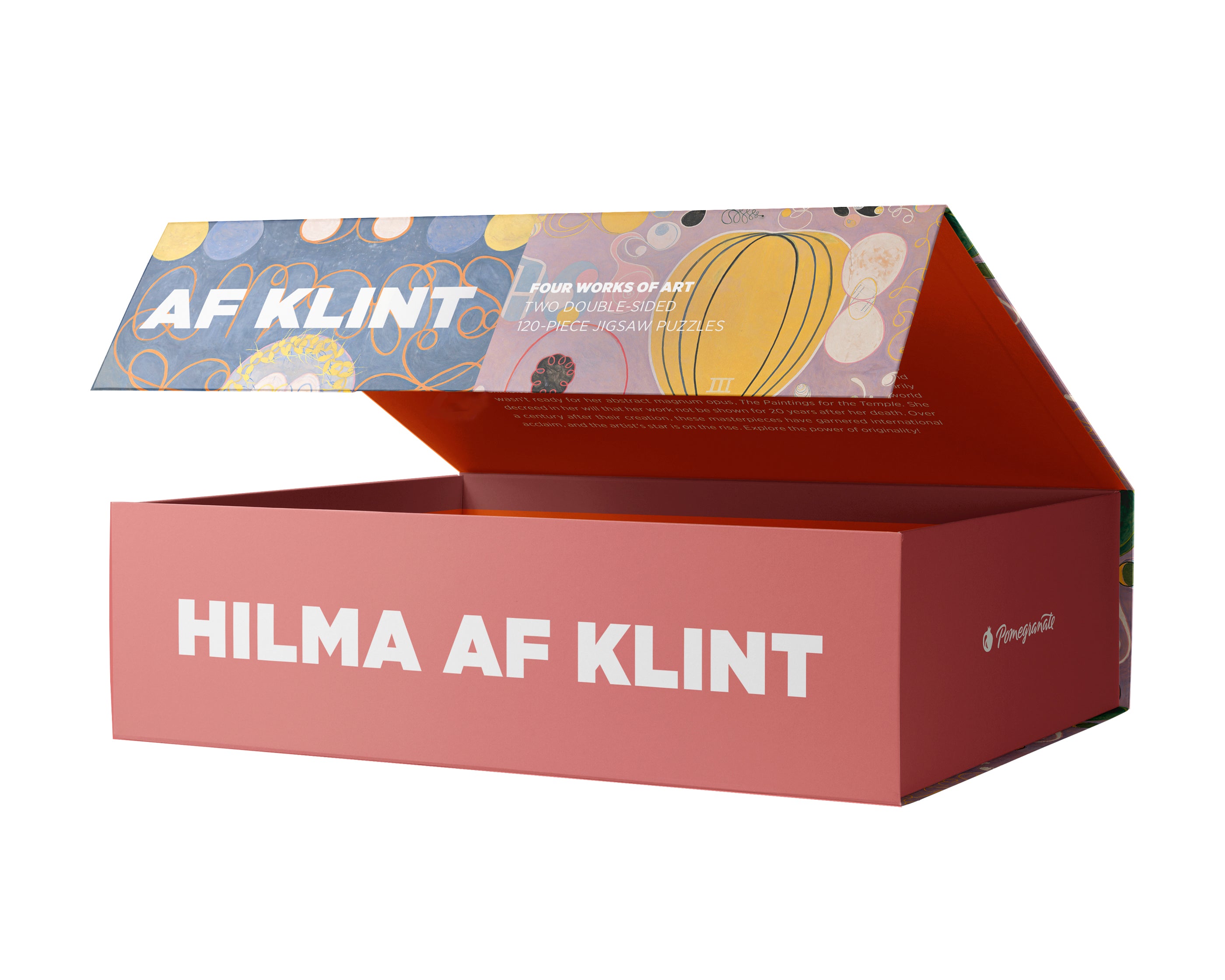 Hilma af Klint 120-Piece Double-Sided Jigsaw Puzzle Set – Pomegranate