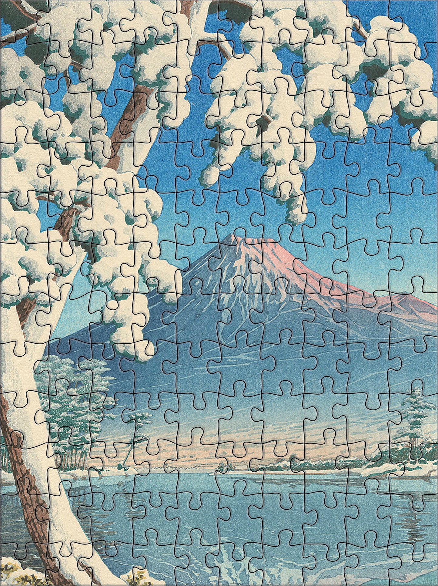Kawase Hasui: Snowfall 120-Piece Double-Sided Jigsaw Puzzle Set_Interior_4
