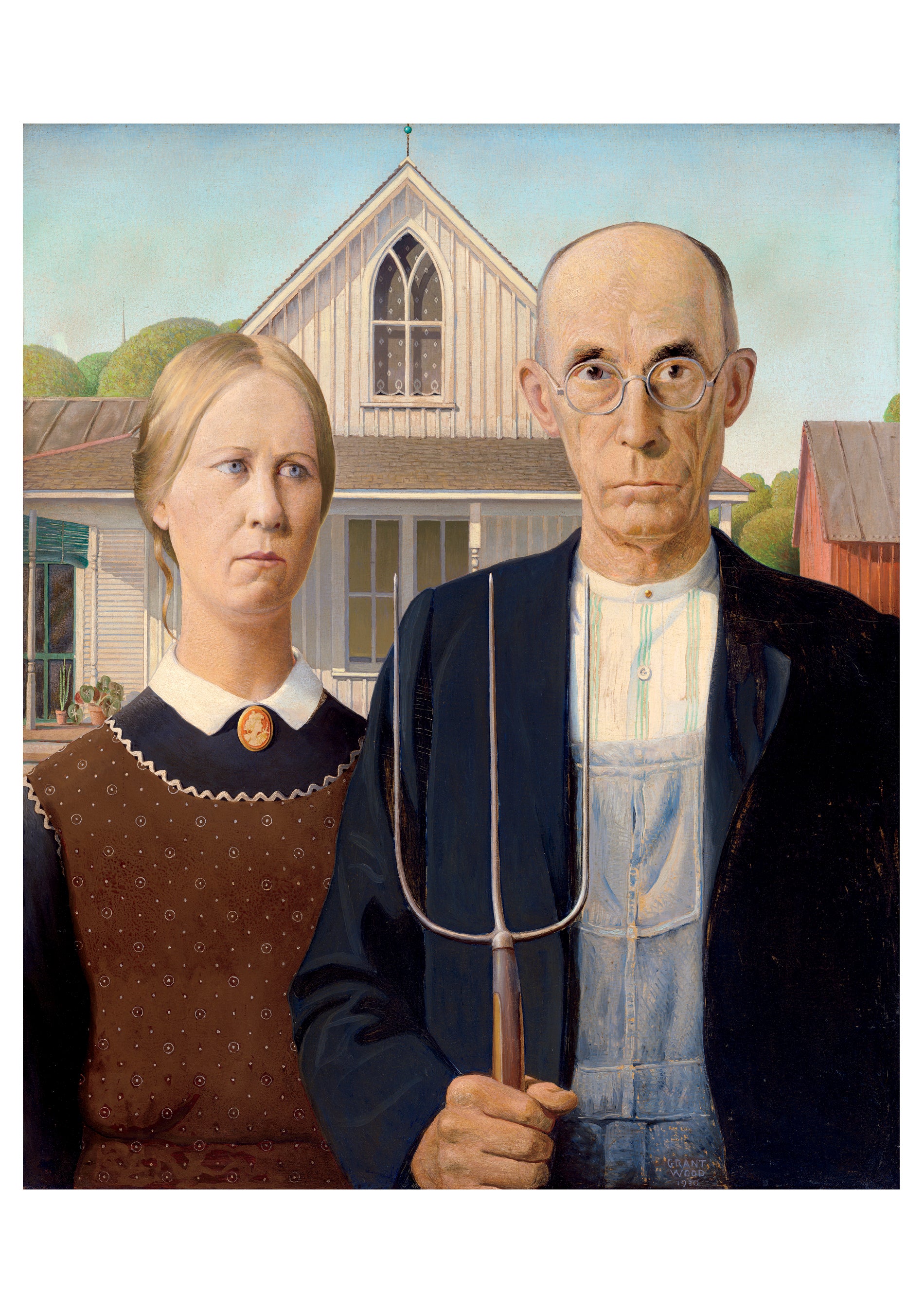 Grant Wood: American Gothic Notecard – Pomegranate