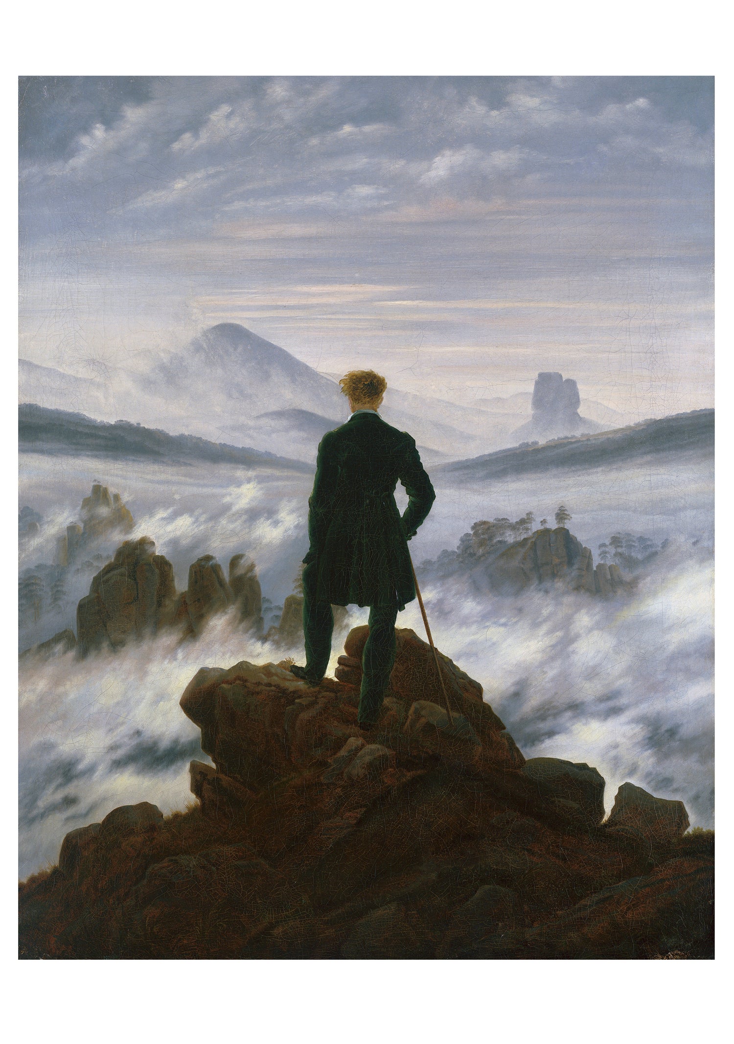 Caspar David Friedrich: Wanderer Above the Sea of Fog Notecard_Front_Flat