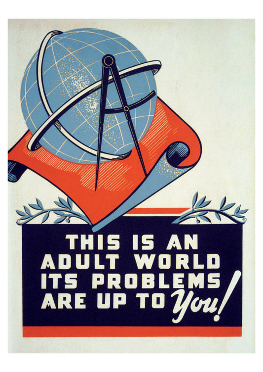 This Is an Adult World: Its Problems Are Up to You! Postcard_Front_Flat