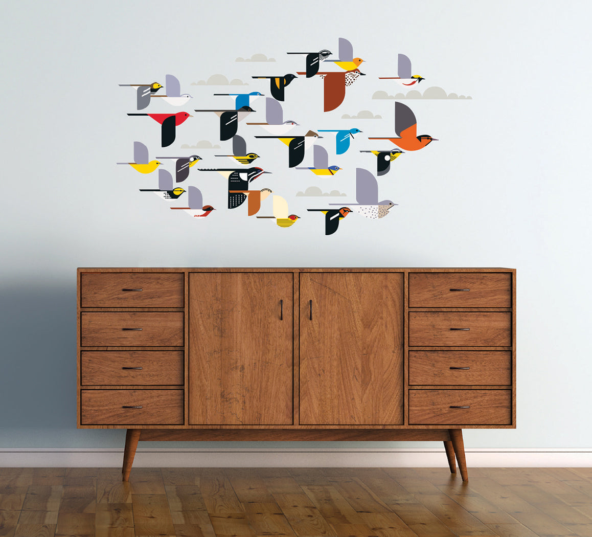 Pomegranate Charley Harper A Flock of Birds Wall Décor