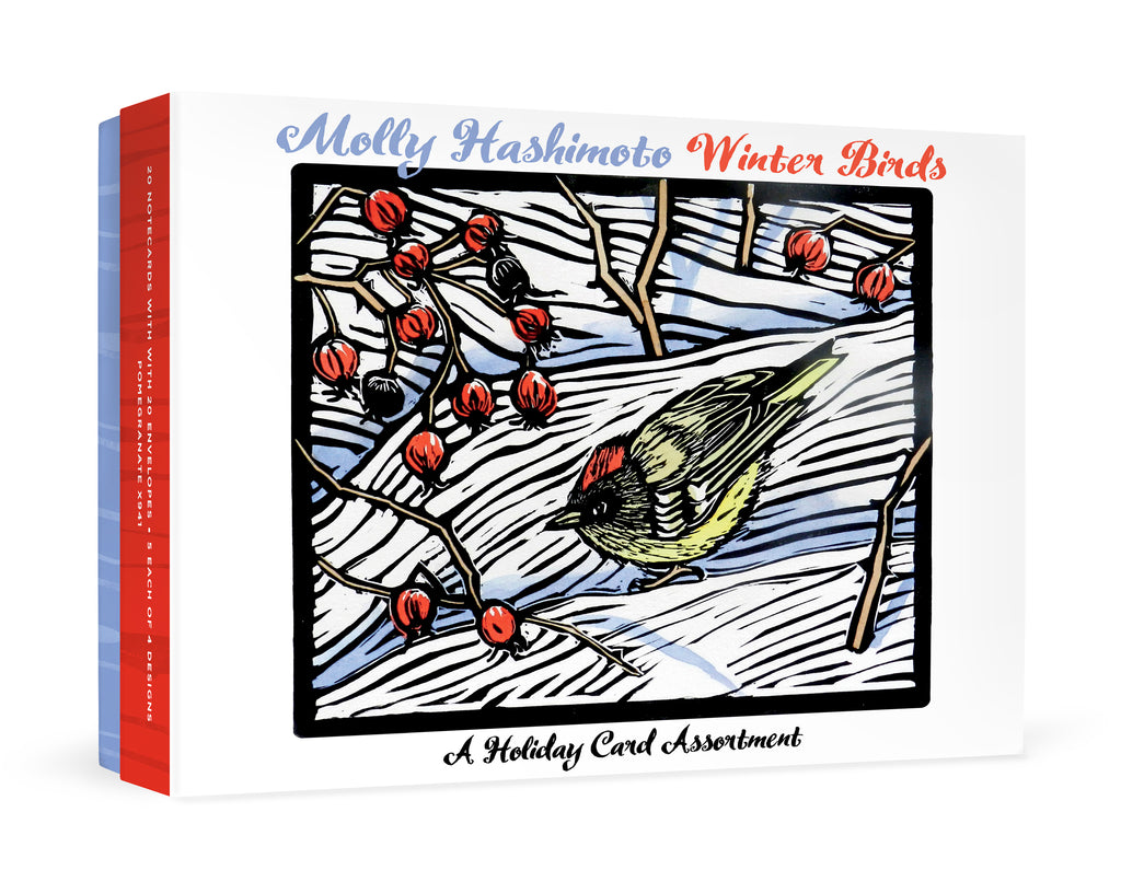 Birds of a Father  “Winter Holiday” Molly Hashimoto: Winter Birds Holiday Card Assortment – Pomegranate