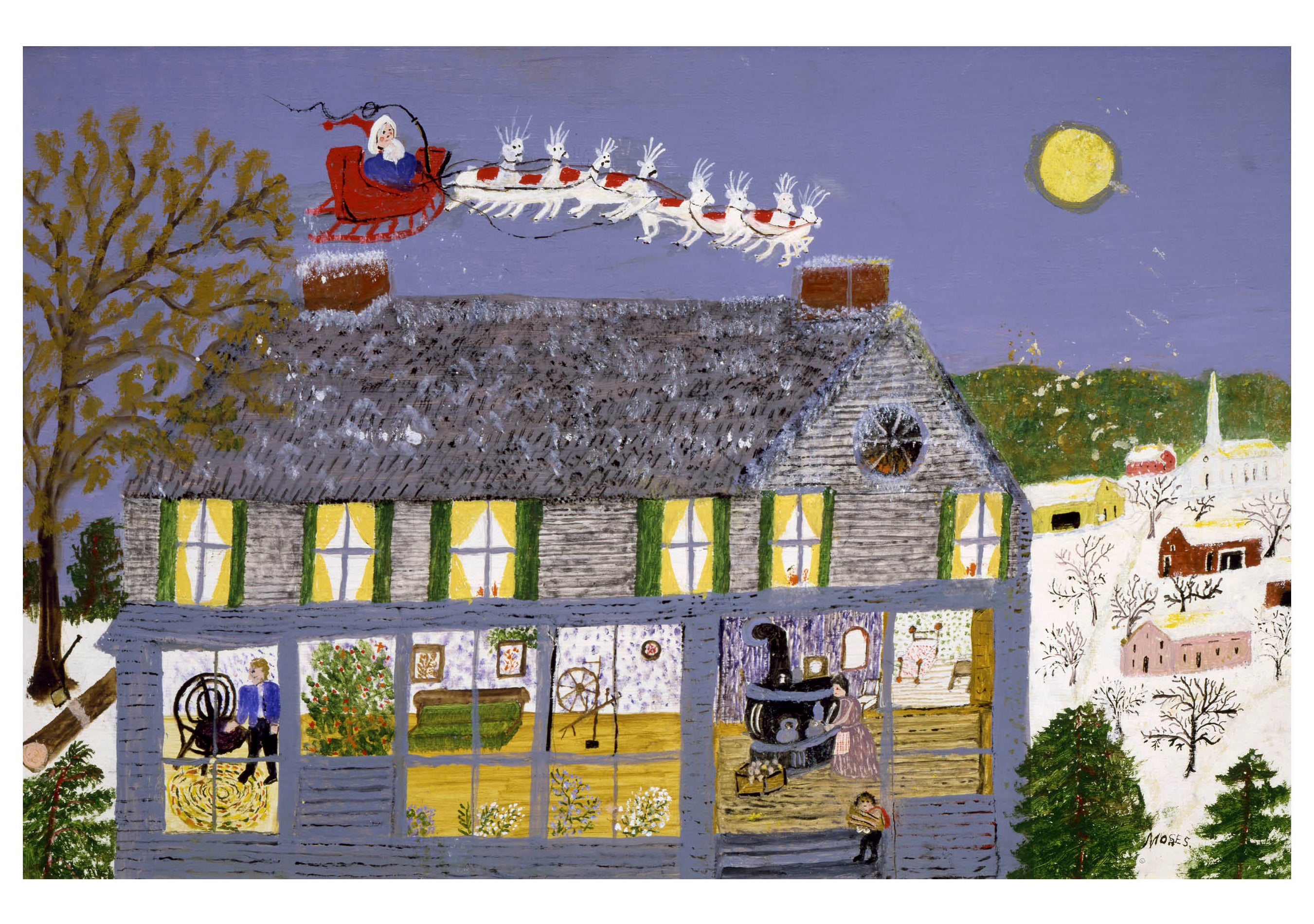 Grandma Moses The Pond 複製画 額装品 Grandma moses painting