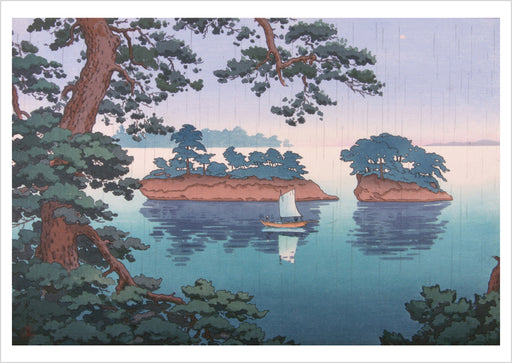 Tsuchiya Kōitsu: Spring Rain at Matsushima Postcard_Front_Flat