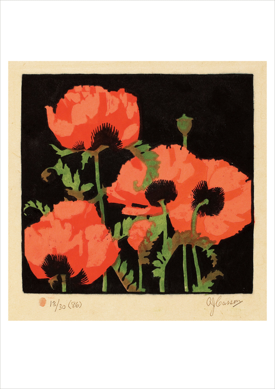 A. J. Casson: Oriental Poppies Postcard_Front_Flat