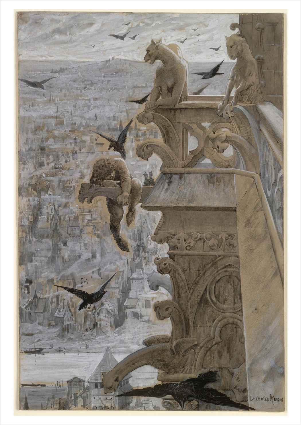 Luc-Olivier Merson: Notre-Dame de Paris Postcard_Front_Flat