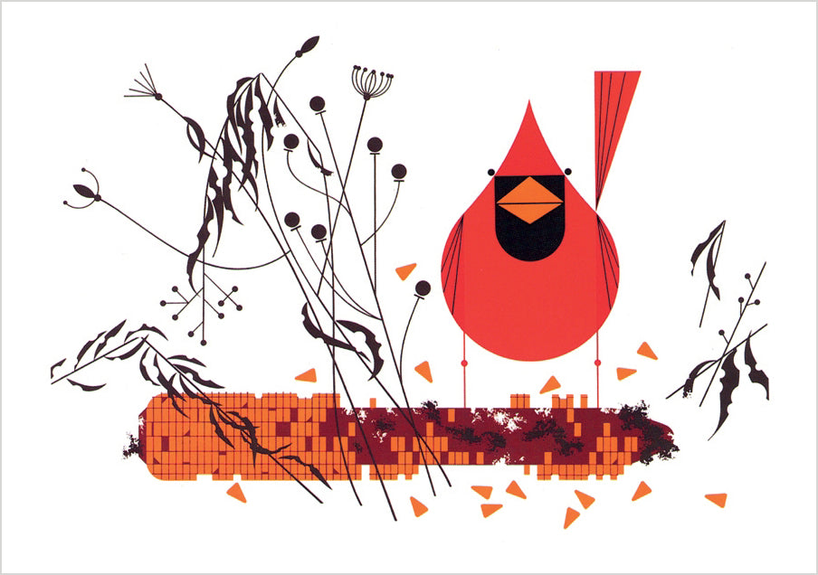 Charley Harper: Red and Fed Notecard_Front_Flat