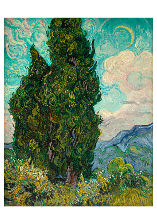 Vincent van Gogh: Cypresses Notecard_Front_Flat