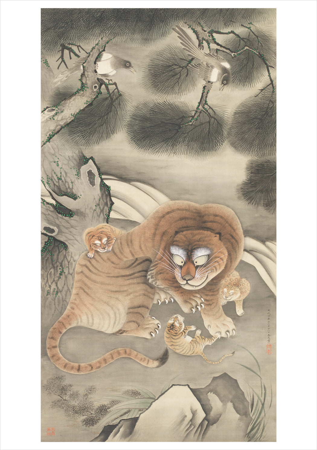 Tani Bunchō: Tiger Family and Magpies Notecard_Front_Flat
