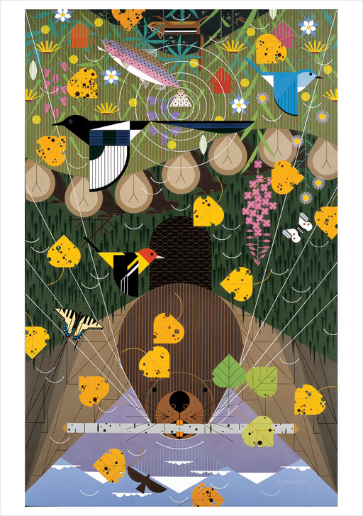 Charley Harper: The Rocky Mountains Notecard_Front_Flat