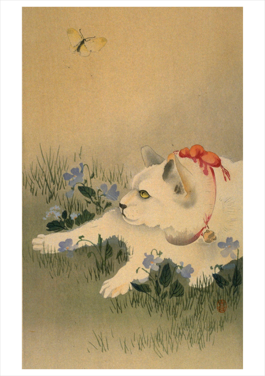 Ohara Koson (Shōson): Cat Notecard_Front_Flat