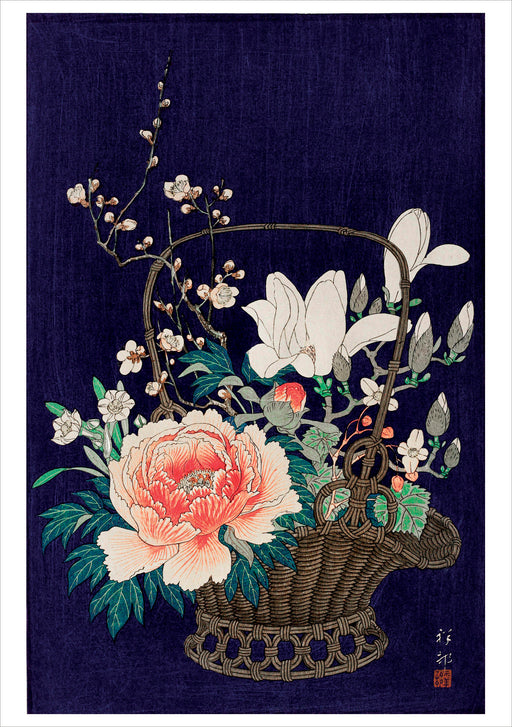 Ohara Koson (Shōson): Bamboo Flower Basket Notecard_Front_Flat