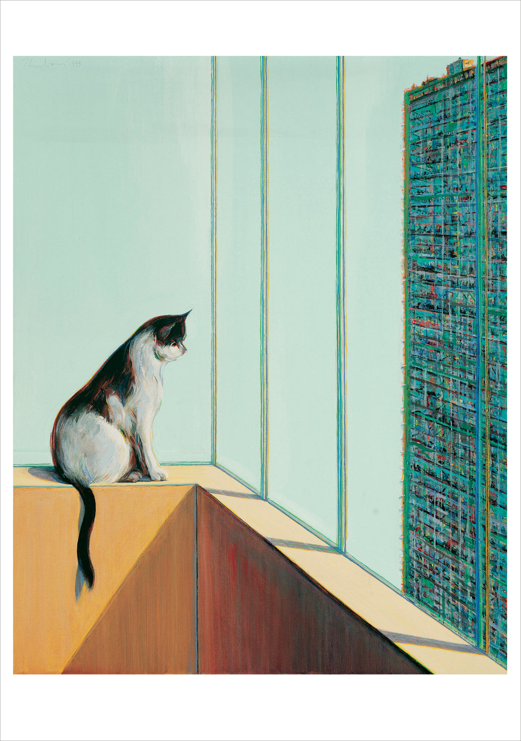 Wayne Thiebaud: Cat and Building Notecard_Front_Flat