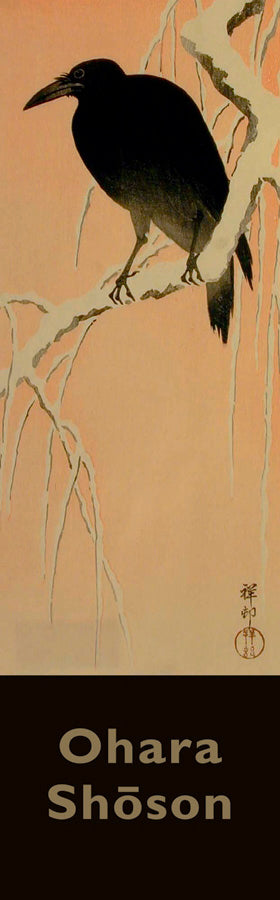 Ohara Koson (Shōson): Crow in Snow Bookmark_Front_Flat