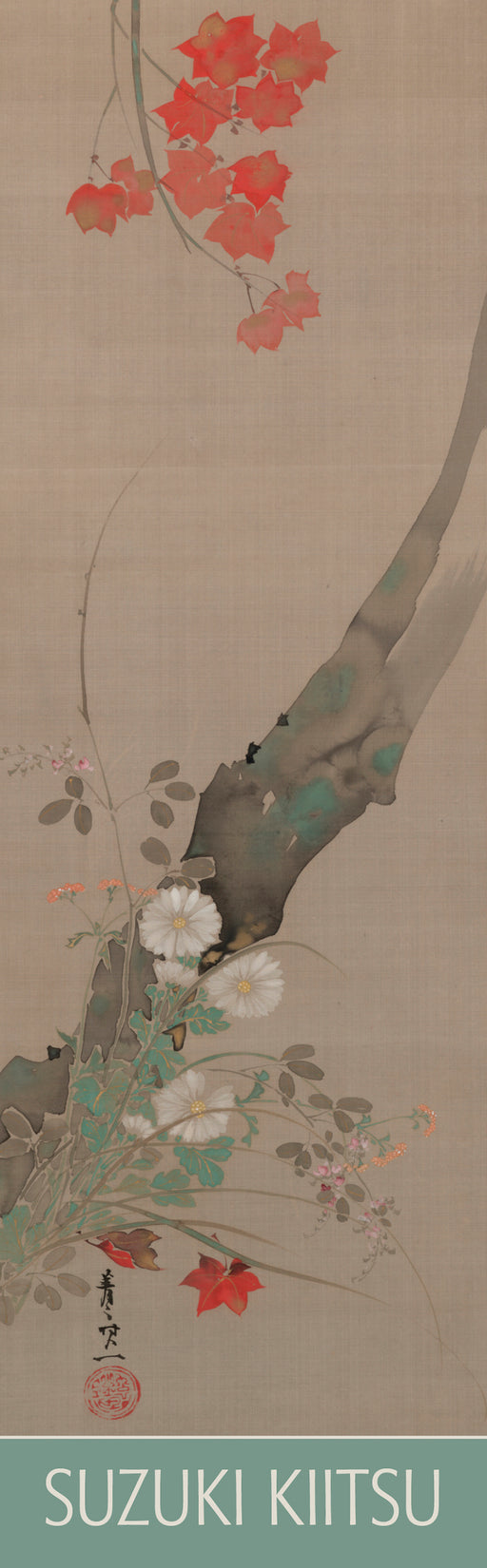 Suzuki Kiitsu: Maple and Flowers Bookmark_Front_Flat