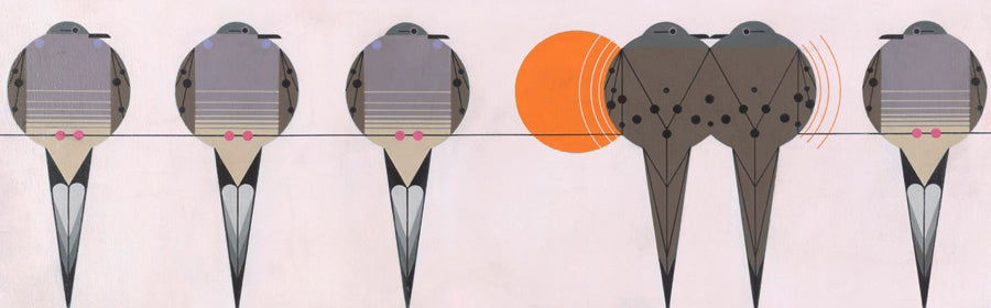 Charley Harper: Lovey Dovey Bookmark_Front_Flat