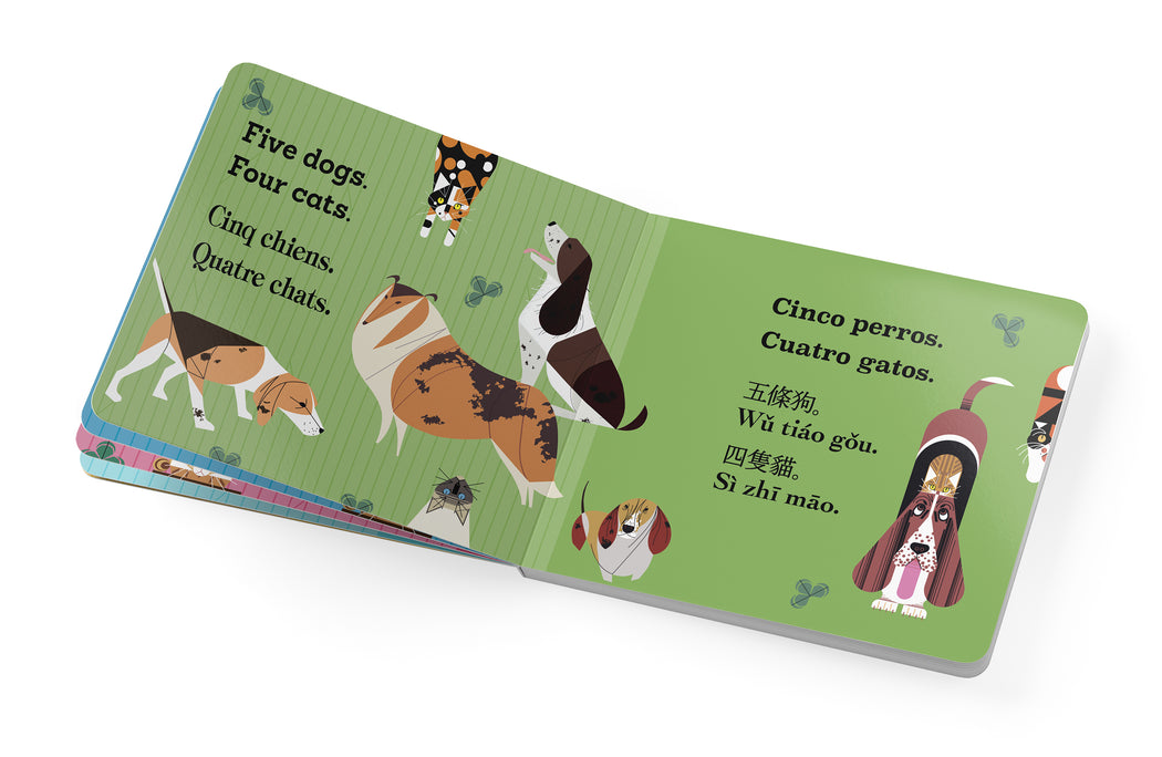 Charley Harper’s Cats and Dogs: Multilingual Counting Book_Interior_1