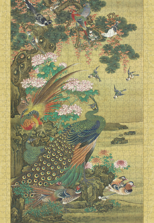 Birds & Flowers: Japanese Hanging Scroll 1000-Piece Jigsaw Puzzle_Zoom