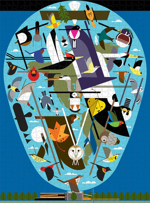 Charley Harper: We Think the World of Birds 1000-Piece Jigsaw Puzzle_Zoom