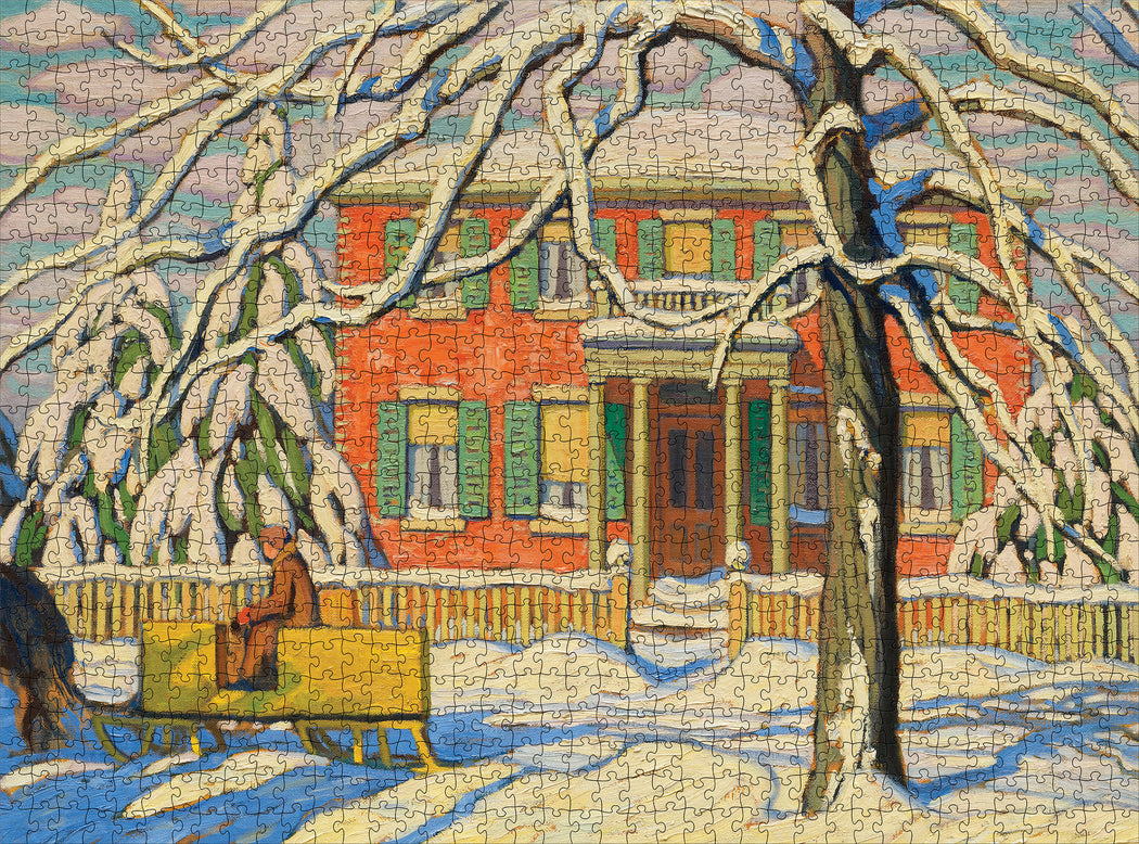 Lawren S. Harris: Red House and Yellow Sleigh 1000-Piece Jigsaw Puzzle_Zoom