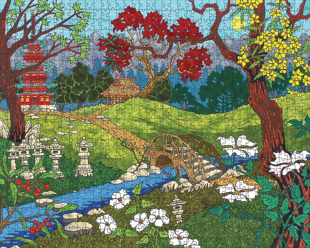 CJ Hurley: At the Japanese Garden 1000-Piece Jigsaw Puzzle_Zoom