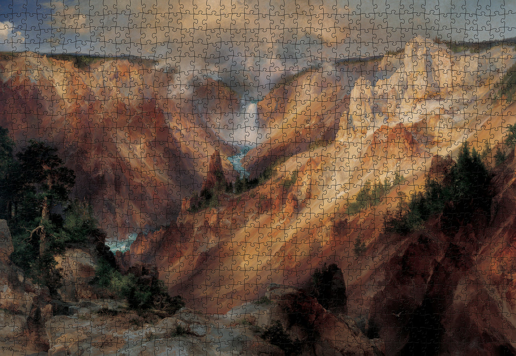Thomas Moran: The Grand Canyon of the Yellowstone 1000-piece Jigsaw Puzzle_Zoom