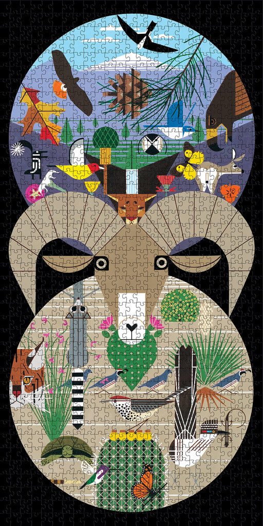 Charley Harper: The California Desert Mountains 1000-Piece Jigsaw Puzzle_Zoom