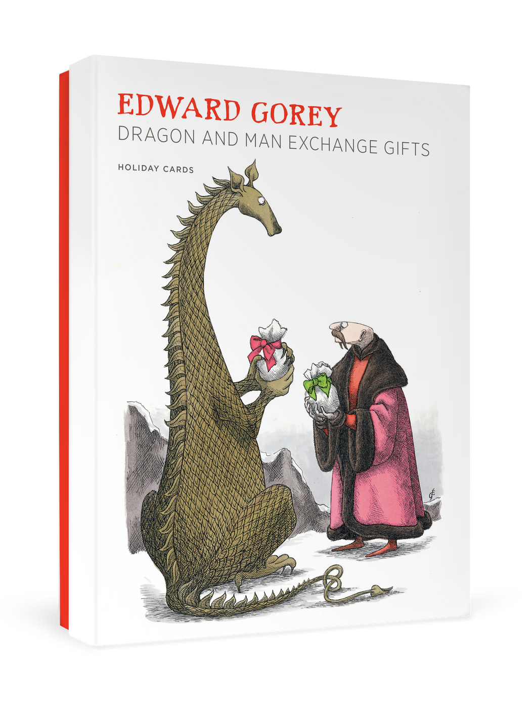 Edward Gorey: Dragon and Man Exchange Gifts Holiday Cards_Primary