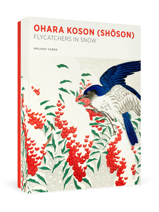 Ohara Koson (Shōson): Flycatchers in Snow Holiday Cards_Primary