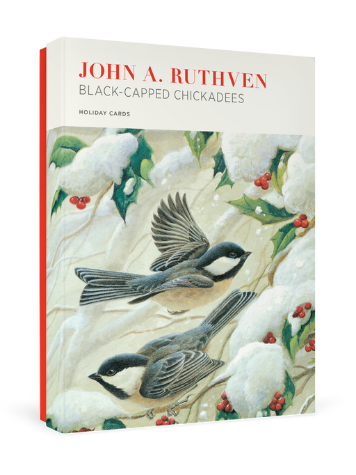 John Ruthven: Black Capped Chickadees Holiday Cards_Primary