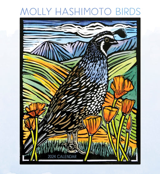 Molly Hashimoto: Birds 2024 Wall Calendar_Front_Flat
