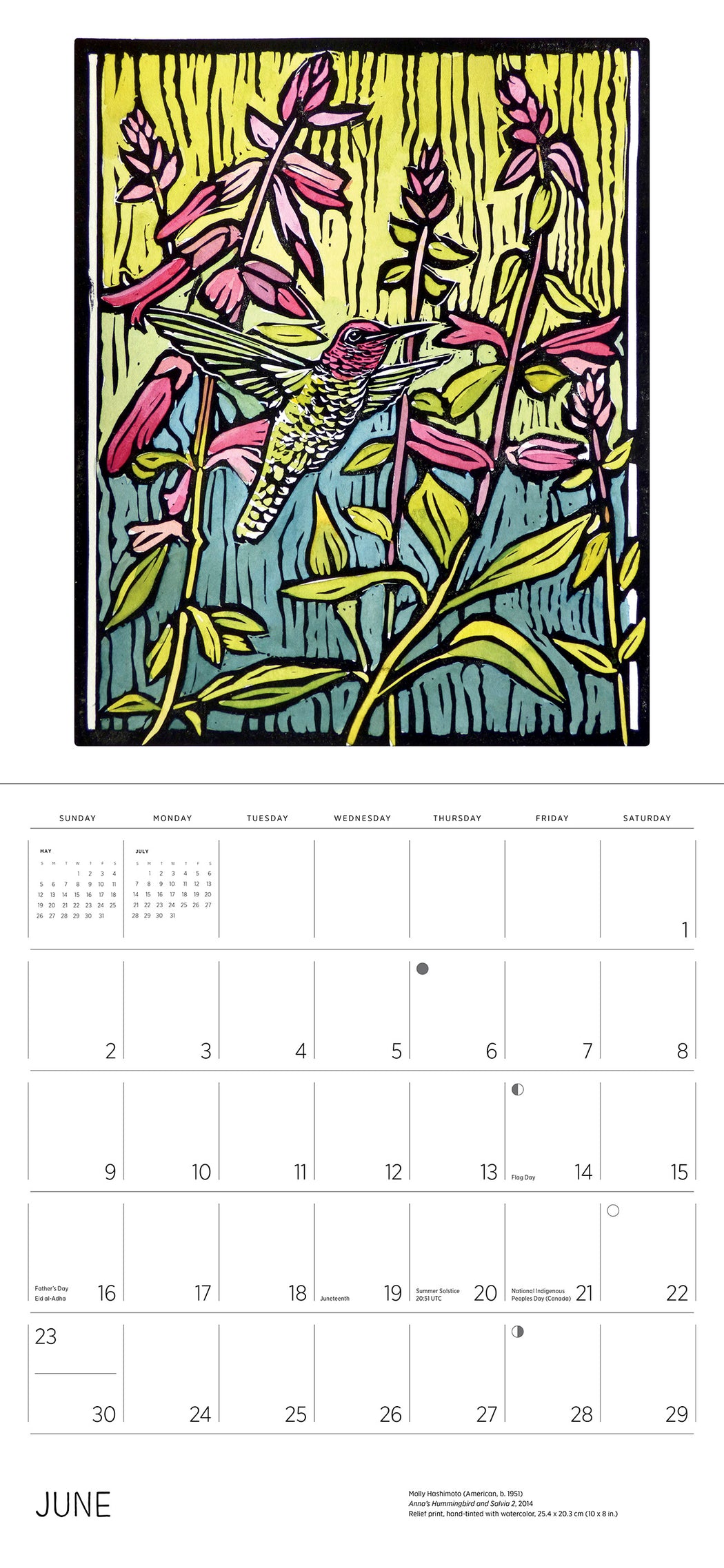 Molly Hashimoto: Birds 2024 Wall Calendar_Interior_1