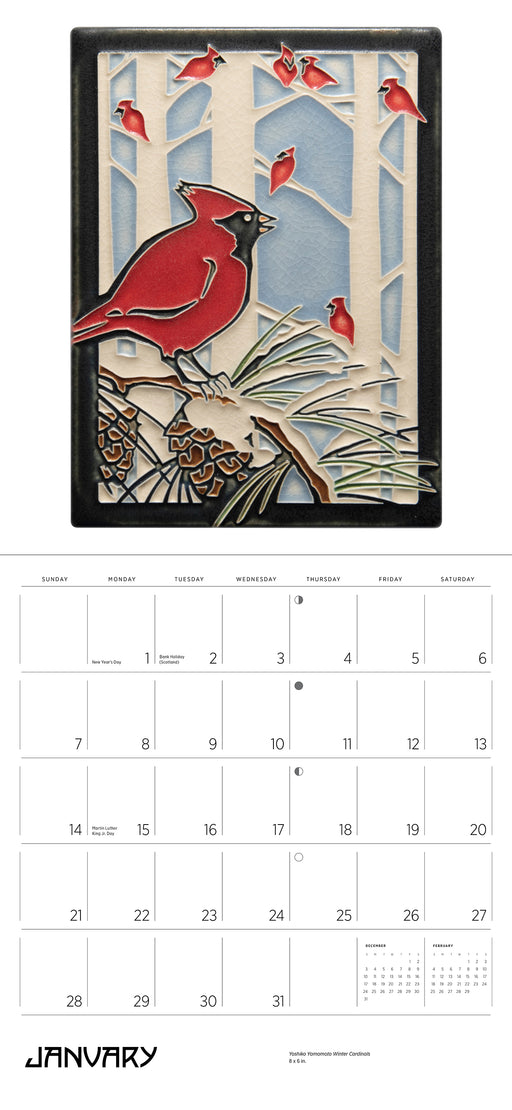Arts & Crafts Tiles: Made by Motawi Tileworks 2024 Wall Calendar_Interior_1