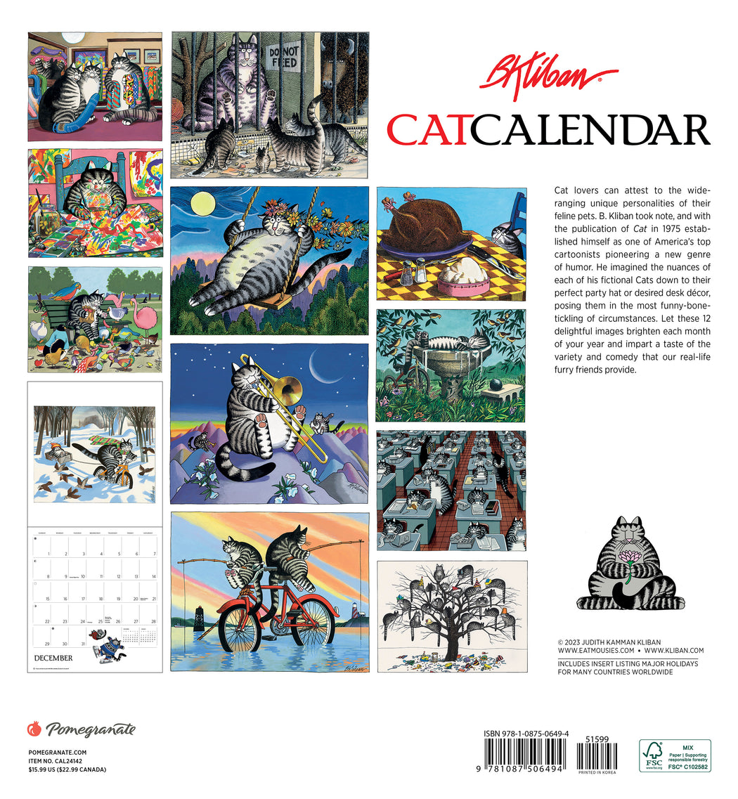 B. Kliban: CatCalendar 2024 Wall Calendar_Back_Multipiece