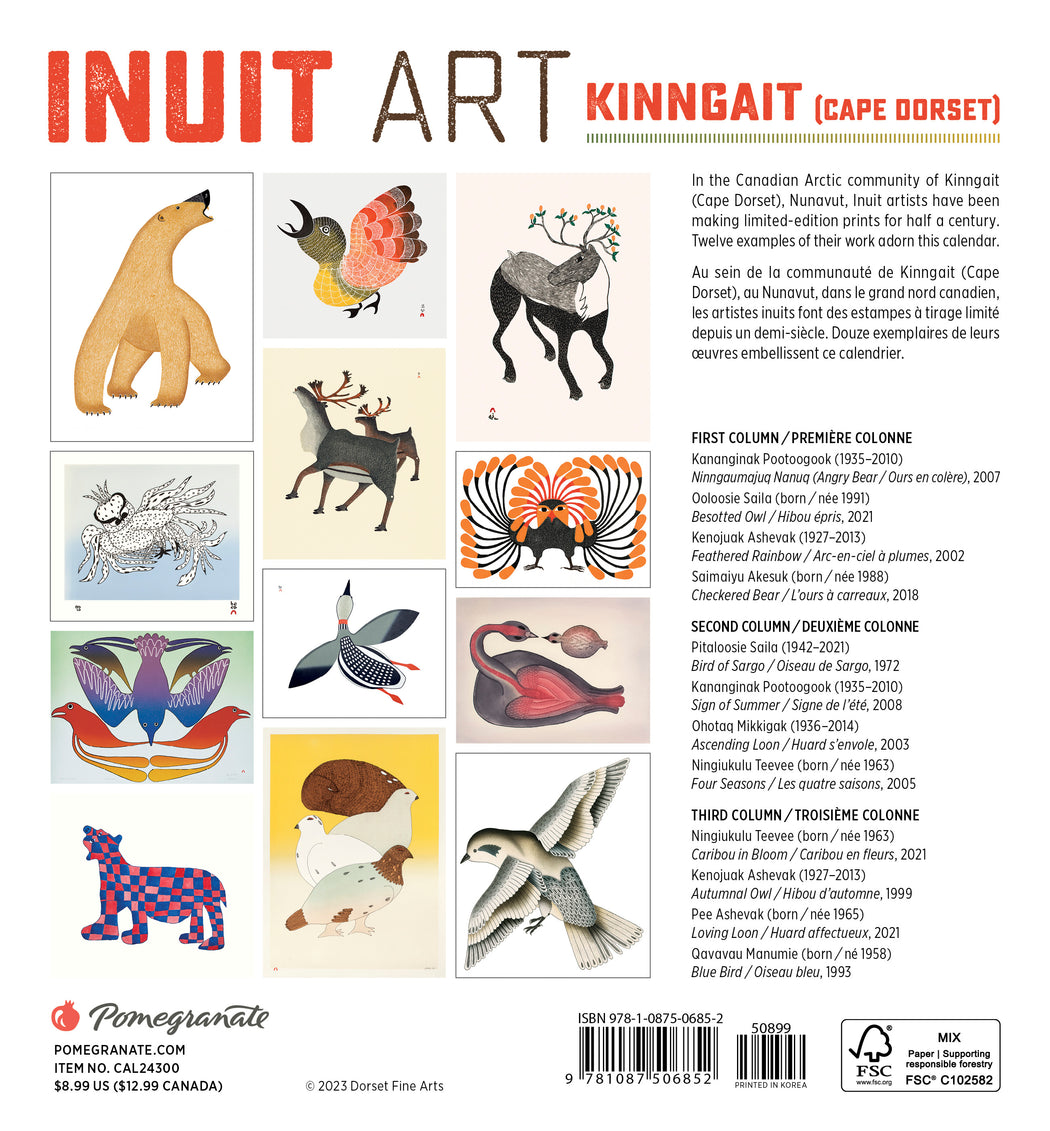 Inuit Art: Kinngait 2024 Mini Wall Calendar_Back_Multipiece