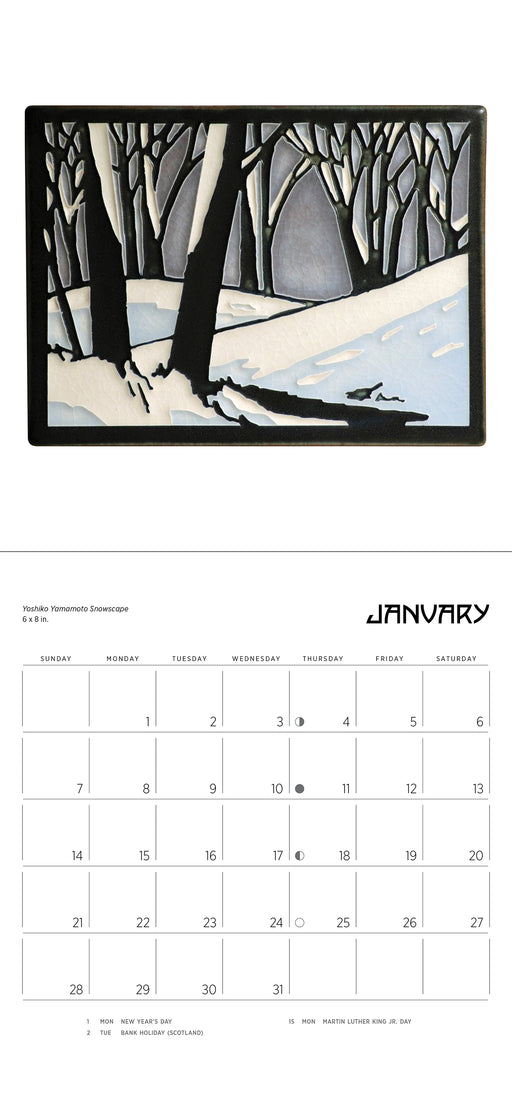 Arts & Crafts Tiles: Made by Motawi Tileworks 2024 Mini Wall Calendar_Interior_1
