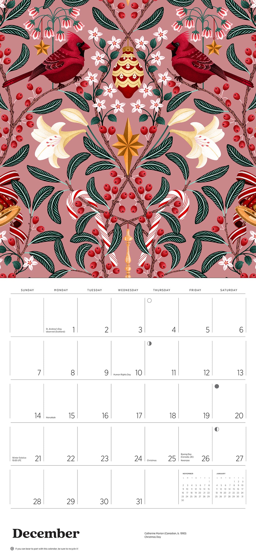 Catherine Marion: Folklore and Flora 2025 Wall Calendar_Interior_2