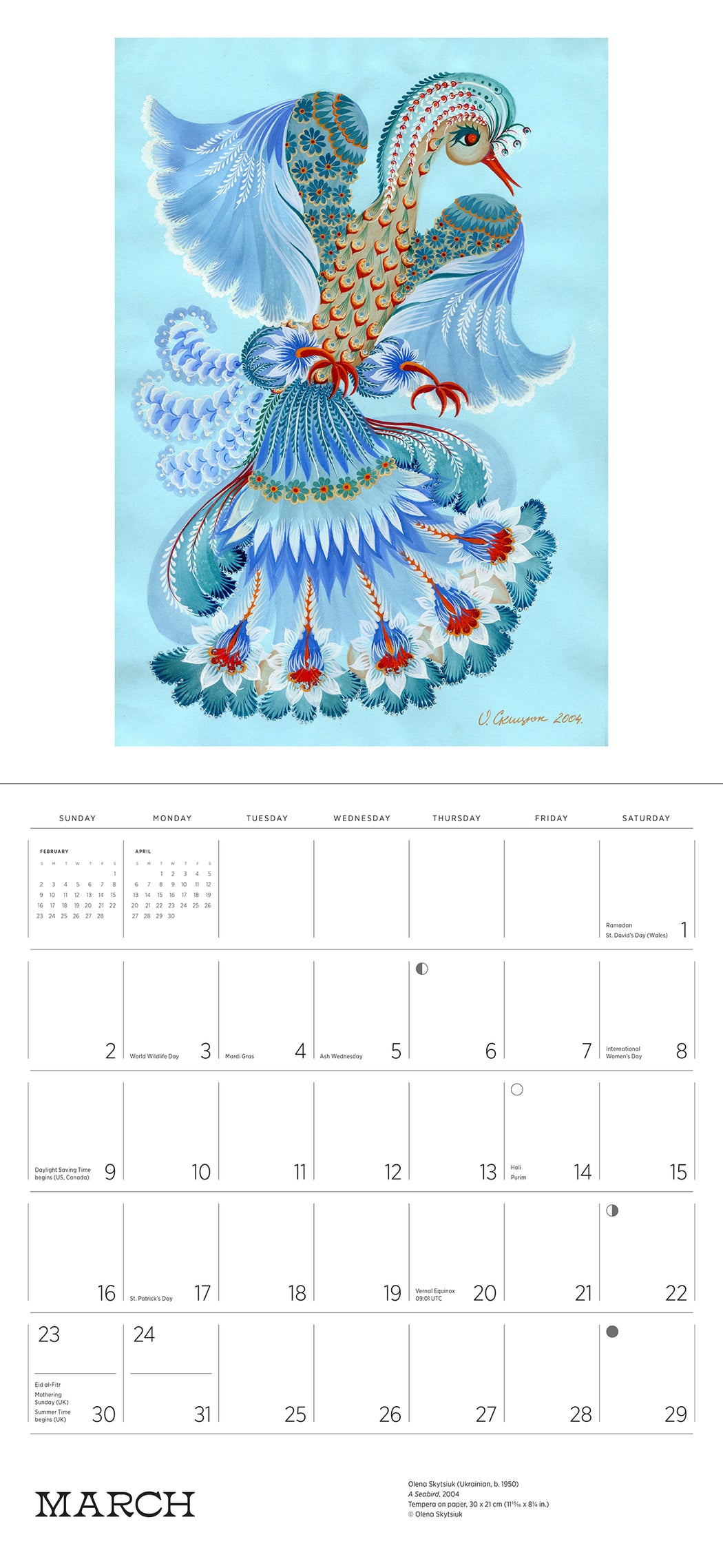 Fantasia: Art by Marfa Tymchenko, Olena Skytsiuk, and Olena Kulyk 2025 Wall Calendar_Interior_1