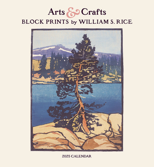 Arts & Crafts Block Prints by William S. Rice 2025 Wall Calendar_Front_Flat