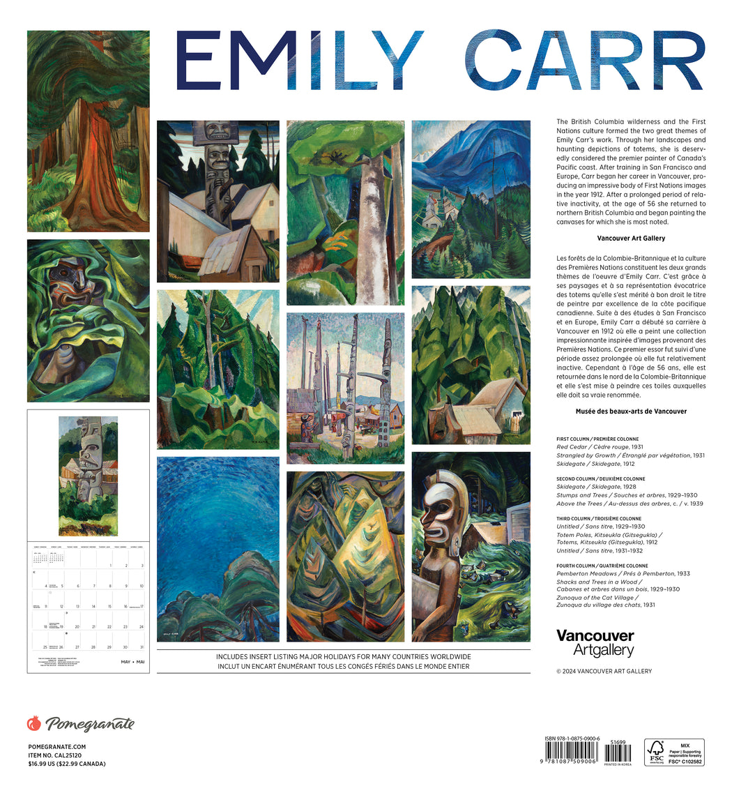 Emily Carr 2025 Wall Calendar_Back_Multipiece