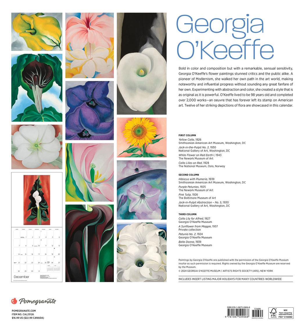 Georgia O'Keeffe 2025 Wall Calendar_Back_Multipiece