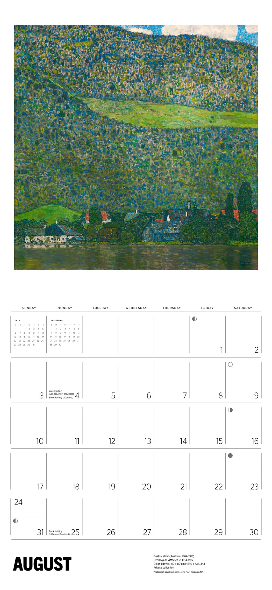 Gustav Klimt 2025 Wall Calendar_Interior_2