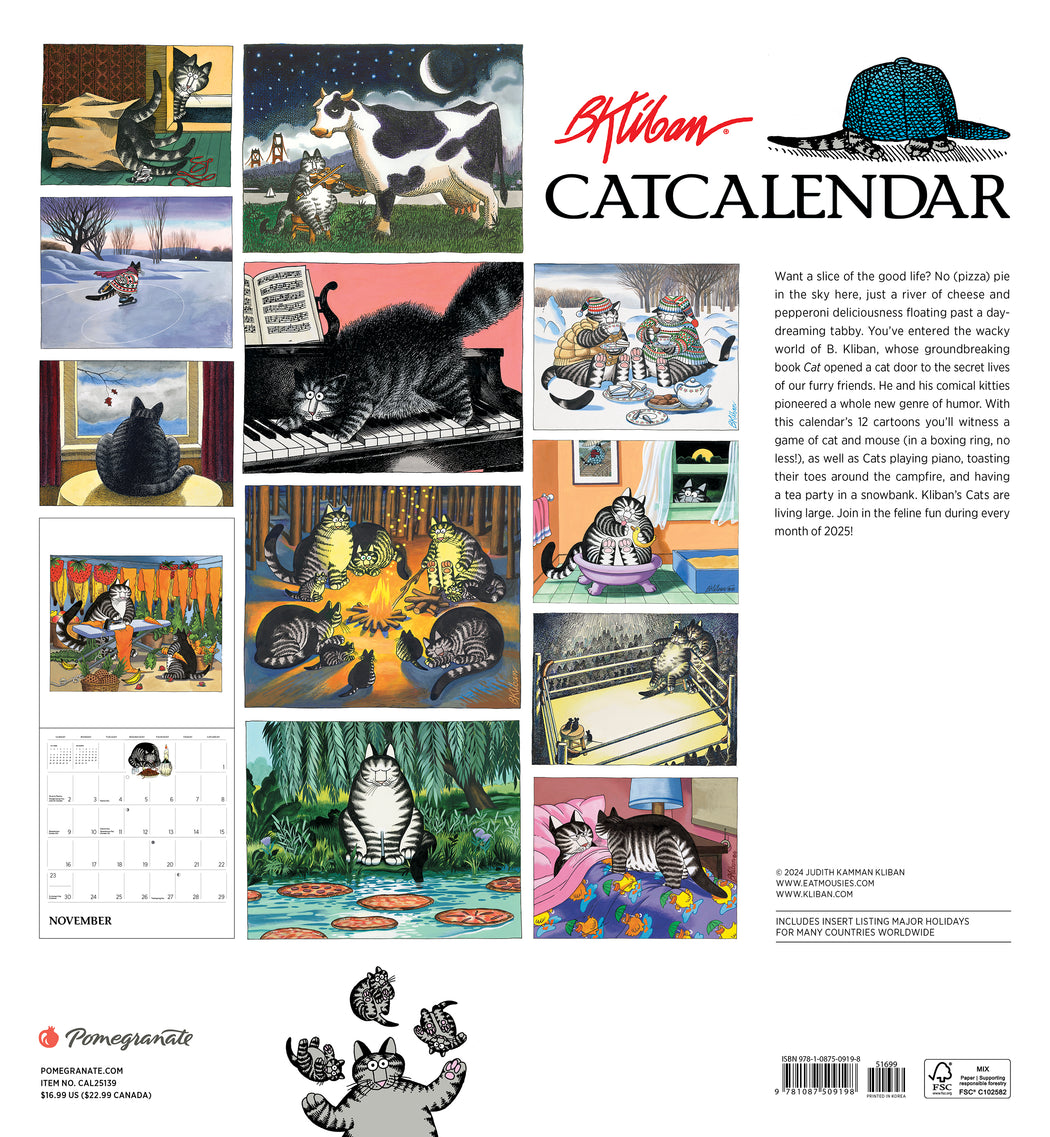 B. Kliban: CatCalendar 2025 Wall Calendar_Back_Multipiece