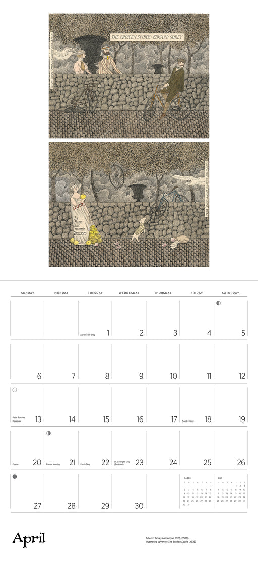 Edward Gorey: Centennial Edition 2025 Wall Calendar_Interior_1