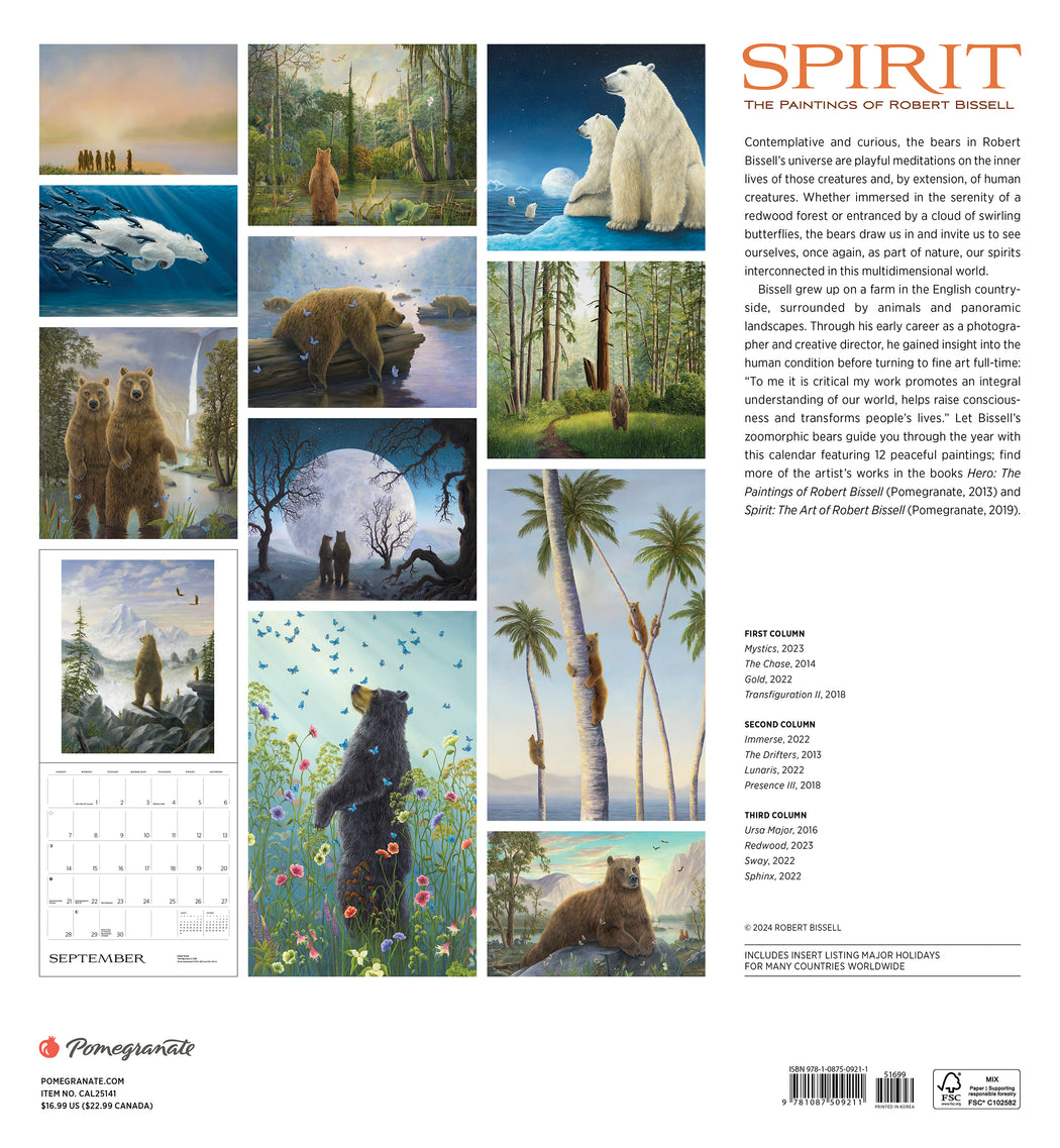 Spirit: The Paintings of Robert Bissell 2025 Wall Calendar_Back_Multipiece