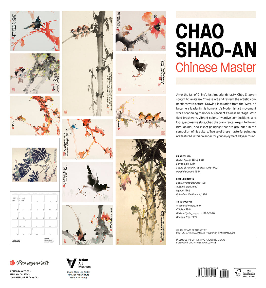 Chao Shao-an: Chinese Master 2025 Wall Calendar_Back_Multipiece